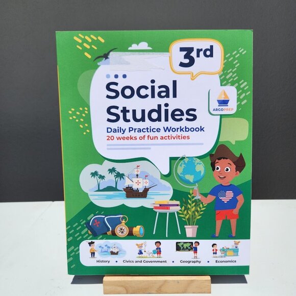 NEW 3rd Grade Social Studies: Daily Practice Workbook 20 Weeks of Fun Activities - Picture 1 of 16